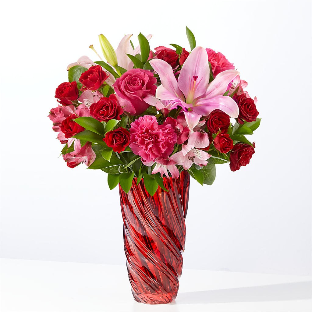 In Love Bouquet with Luxe Swirl Vase – MARIA'S FLORAL CREATIONS, Bethel CT