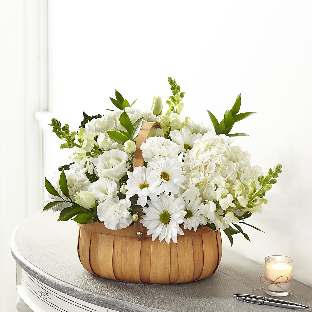 Pure Ivory Basket – MARIA'S FLORAL CREATIONS, Bethel CT