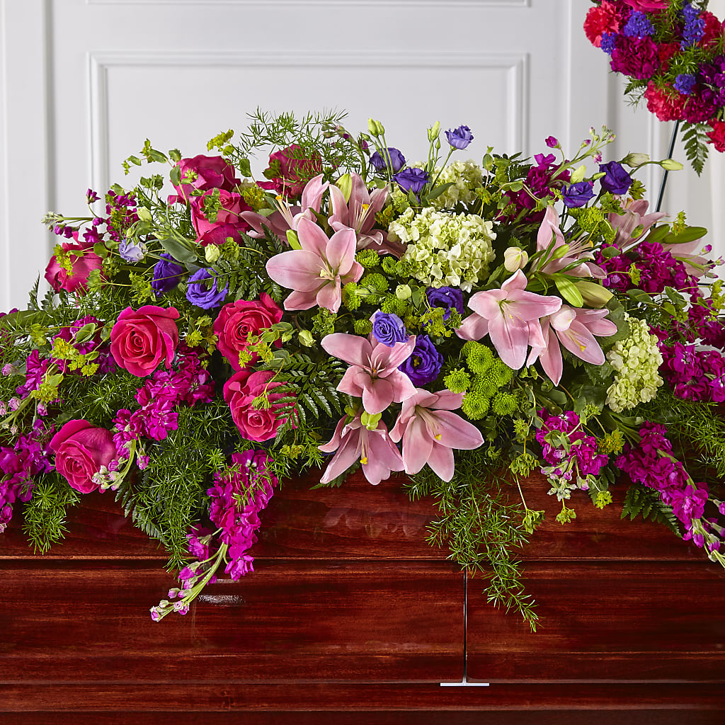 Radiant Tribute Casket Spray – MARIA'S FLORAL CREATIONS, Bethel CT