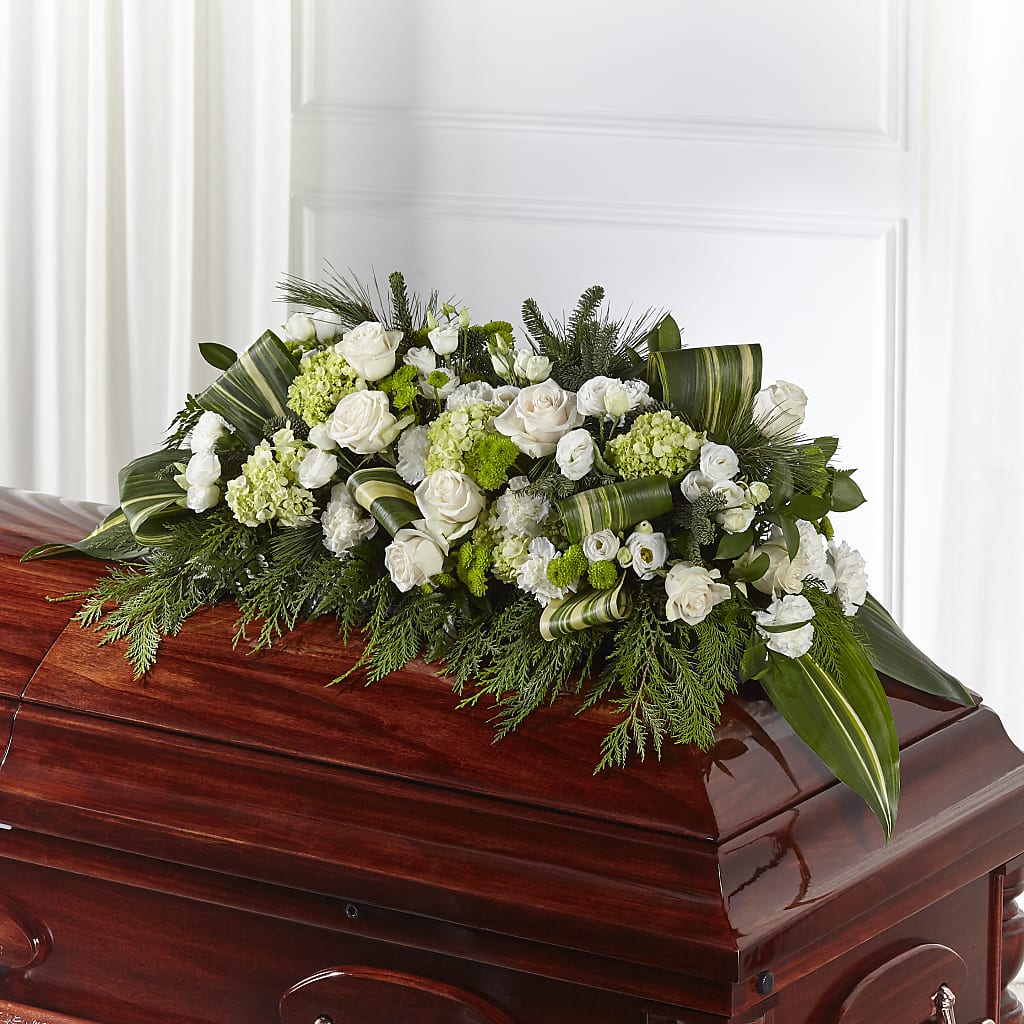 Hopeful Gesture Casket Spray – MARIA'S FLORAL CREATIONS, Bethel CT