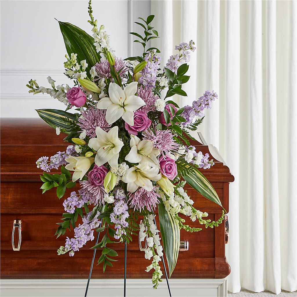 Grateful Hearts Standing Spray – MARIA'S FLORAL CREATIONS, Bethel CT