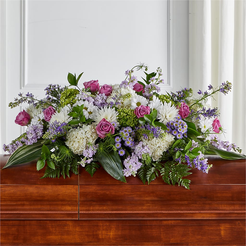 Meadows of Serenity Casket Spray – MARIA'S FLORAL CREATIONS, Bethel CT