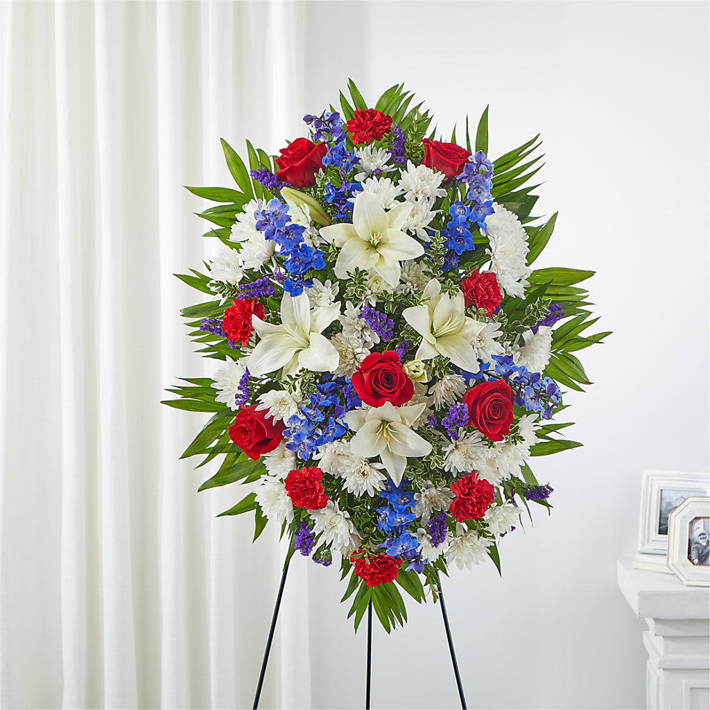 Cherished Service Standing Spray – MARIA'S FLORAL CREATIONS, Bethel CT