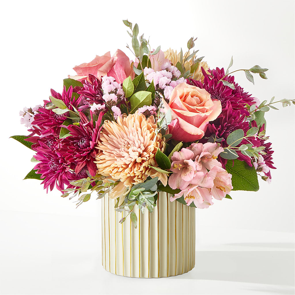 Berry Cobbler Bouquet with Ivory Vase – MARIA'S FLORAL CREATIONS, Bethel CT