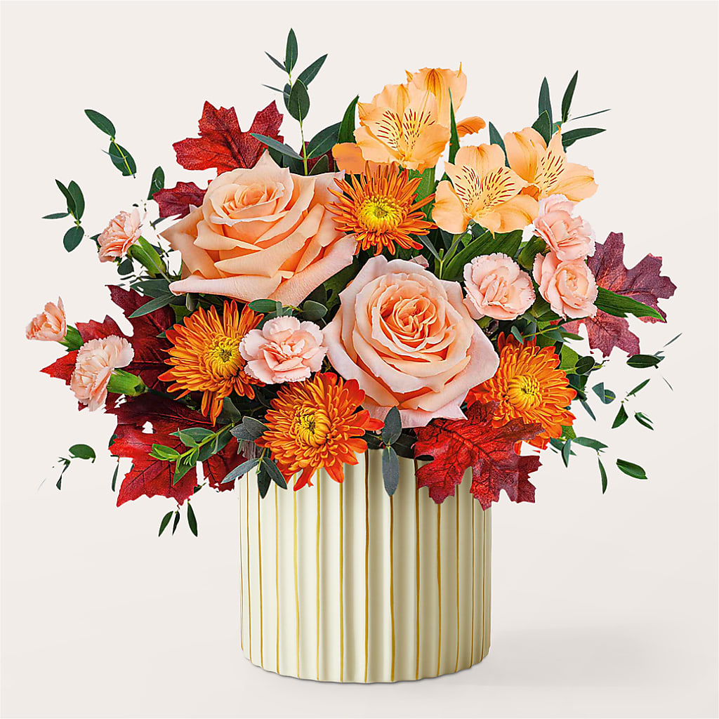 Spiced Latte Bouquet with Ivory Vase – MARIA'S FLORAL CREATIONS, Bethel CT