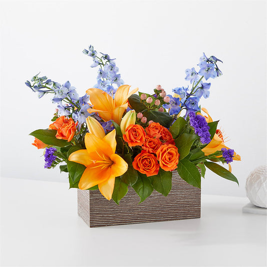 Radiant Citrus Box Bouquet – MARIA'S FLORAL CREATIONS, Bethel CT