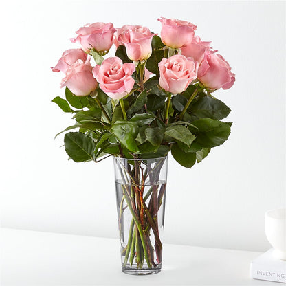 Long Stem Pink Rose Bouquet – MARIA'S FLORAL CREATIONS, Bethel CT