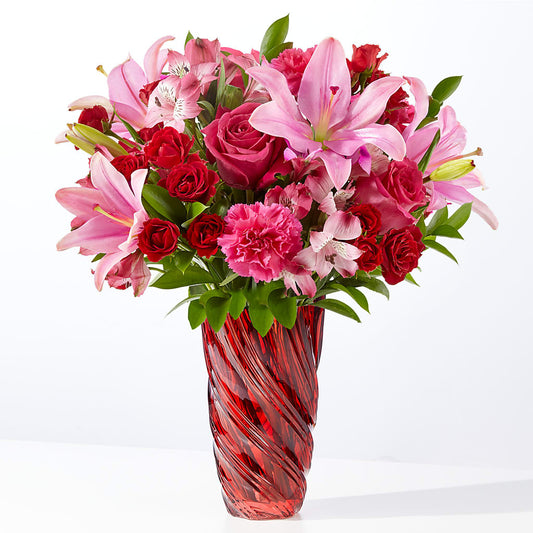 In Love Bouquet with Luxe Swirl Vase – MARIA'S FLORAL CREATIONS, Bethel CT