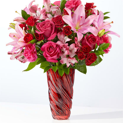 In Love Bouquet with Luxe Swirl Vase – MARIA'S FLORAL CREATIONS, Bethel CT