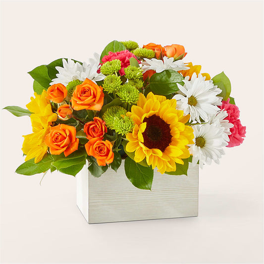 Sun-drenched Blooms Box Bouquet – MARIA'S FLORAL CREATIONS, Bethel CT