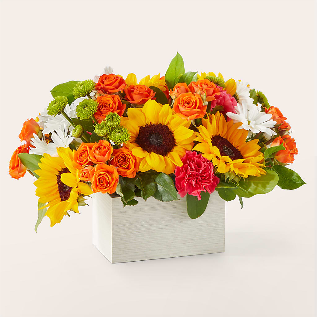 Sun-drenched Blooms Box Bouquet – MARIA'S FLORAL CREATIONS, Bethel CT
