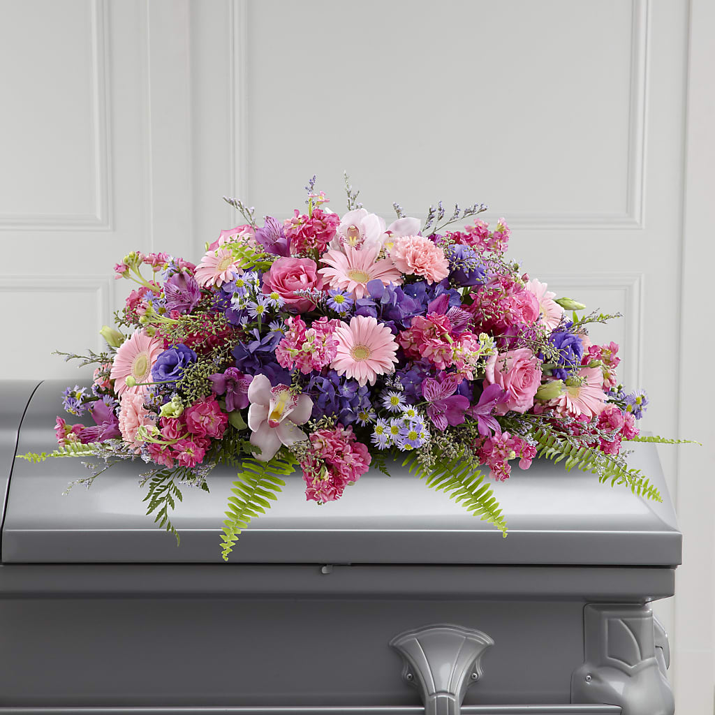 Glorious Garden Casket Spray – MARIA'S FLORAL CREATIONS, Bethel CT