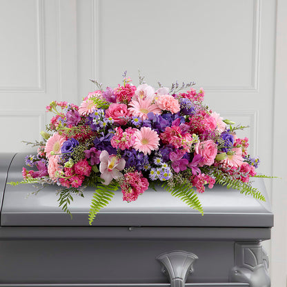 Glorious Garden Casket Spray – MARIA'S FLORAL CREATIONS, Bethel CT
