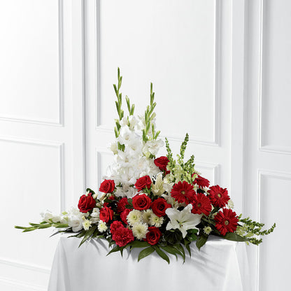 Crimson & White Arrangement – MARIA'S FLORAL CREATIONS, Bethel CT