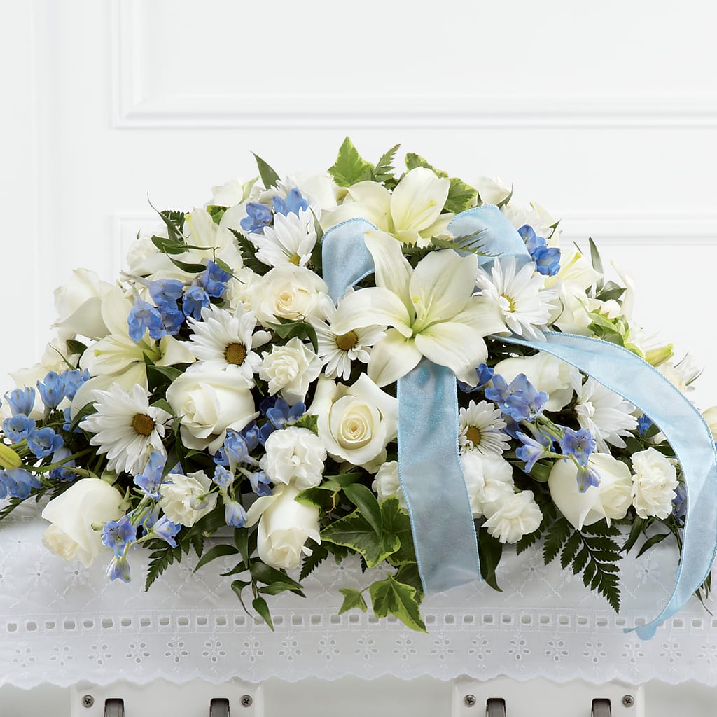 Tender Treasure Casket Spray – MARIA'S FLORAL CREATIONS, Bethel CT