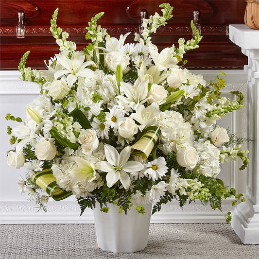 Thoughts of Tranquility Floor Basket – MARIA'S FLORAL CREATIONS, Bethel CT