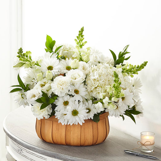 Pure Ivory Basket – MARIA'S FLORAL CREATIONS, Bethel CT