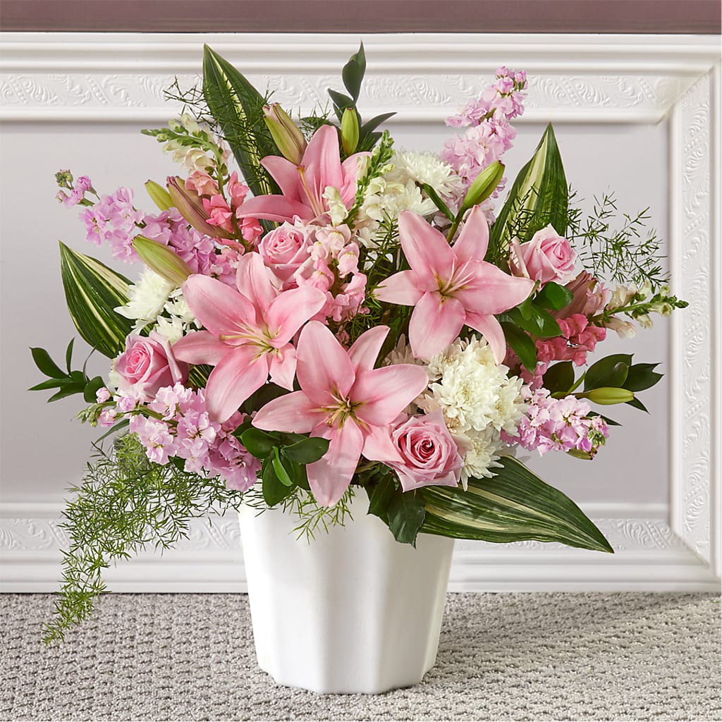 Simply Serene Floor Basket – MARIA'S FLORAL CREATIONS, Bethel CT