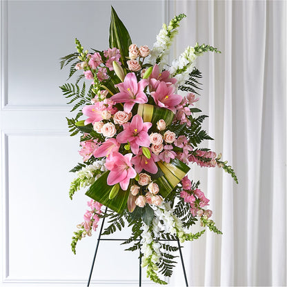 Elegant Embrace Standing Spray – MARIA'S FLORAL CREATIONS, Bethel CT