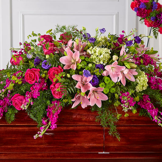 Radiant Tribute Casket Spray – MARIA'S FLORAL CREATIONS, Bethel CT