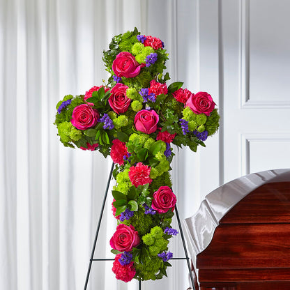 Tribute Rose Floral Cross – MARIA'S FLORAL CREATIONS, Bethel CT