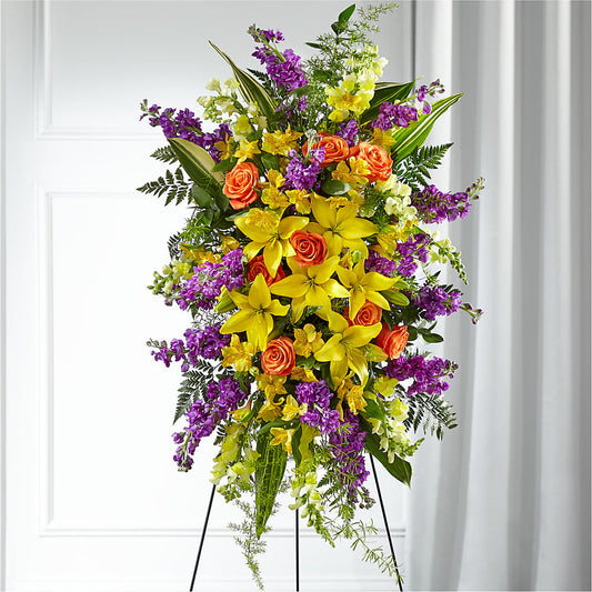 Thoughtful Prayers Standing Spray – MARIA'S FLORAL CREATIONS, Bethel CT