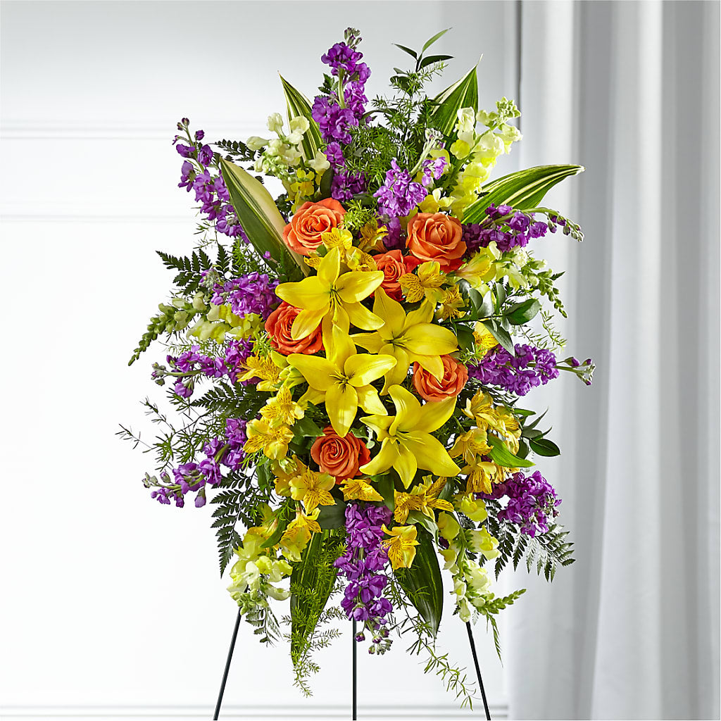 Thoughtful Prayers Standing Spray – MARIA'S FLORAL CREATIONS, Bethel CT