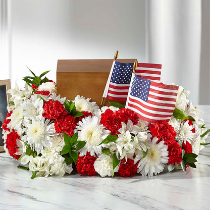 Spirit of Patriotism Cremation Adornment – MARIA'S FLORAL CREATIONS, Bethel CT