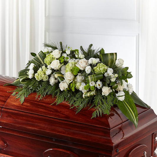 Hopeful Gesture Casket Spray – MARIA'S FLORAL CREATIONS, Bethel CT