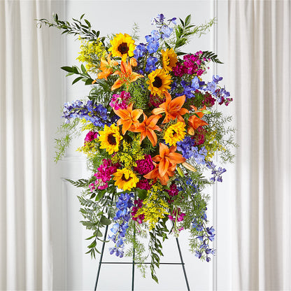 Sunlit Memories Standing Spray (Standard) – MARIA'S FLORAL CREATIONS, Bethel CT