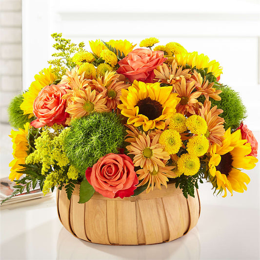 Harvest Sunflower Basket – MARIA'S FLORAL CREATIONS, Bethel CT