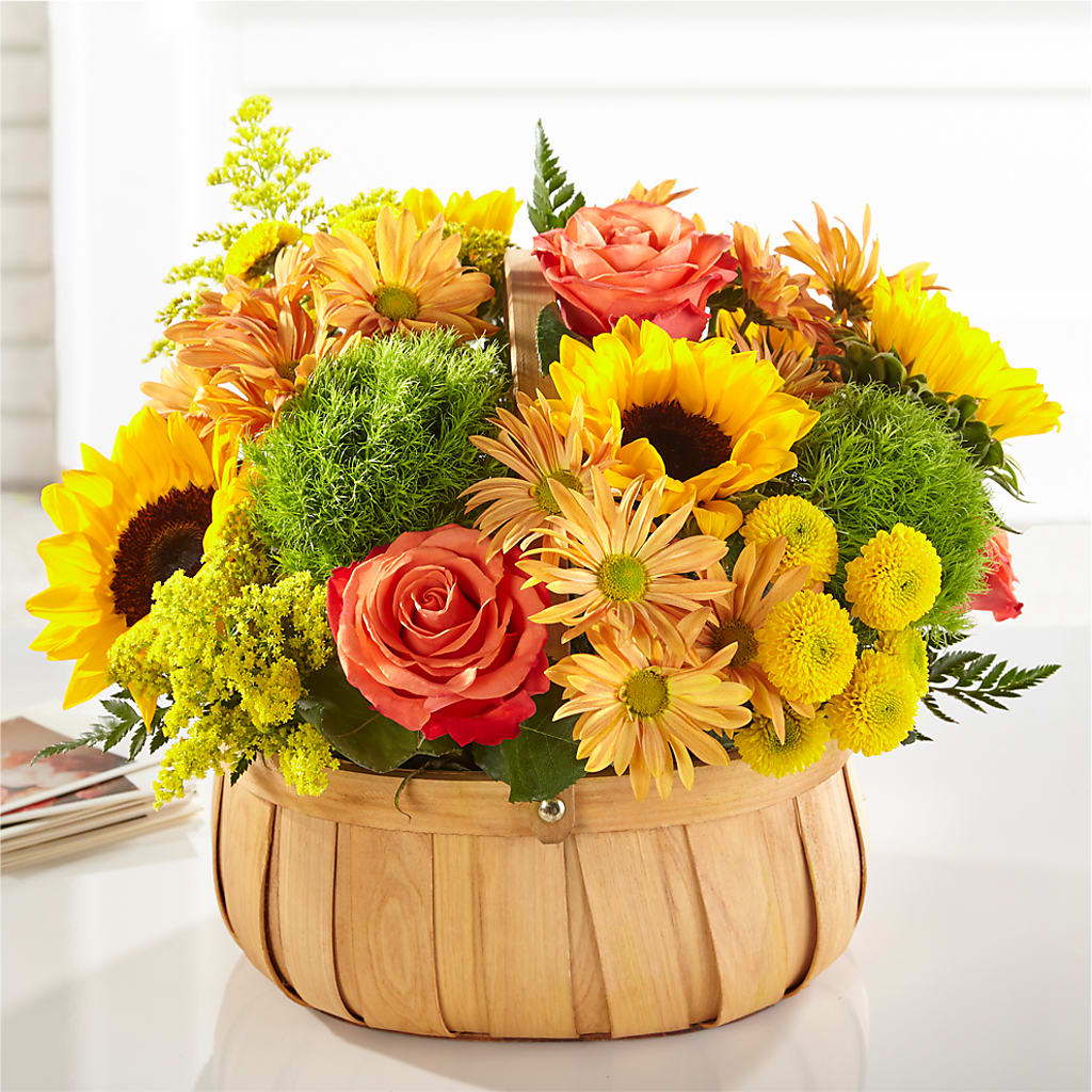 Harvest Sunflower Basket – MARIA'S FLORAL CREATIONS, Bethel CT