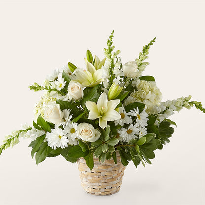 Ivory Elegance Floral Basket – MARIA'S FLORAL CREATIONS, Bethel CT