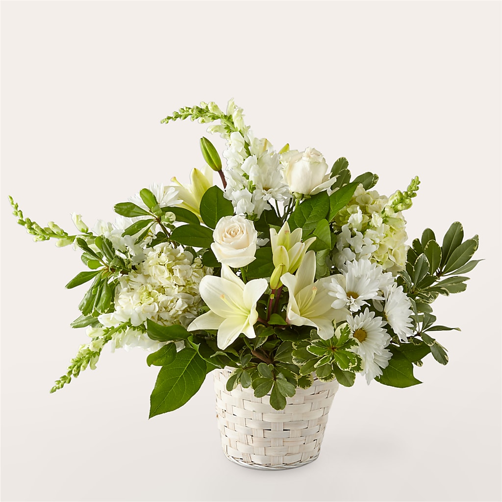 Ivory Elegance Floral Basket – MARIA'S FLORAL CREATIONS, Bethel CT