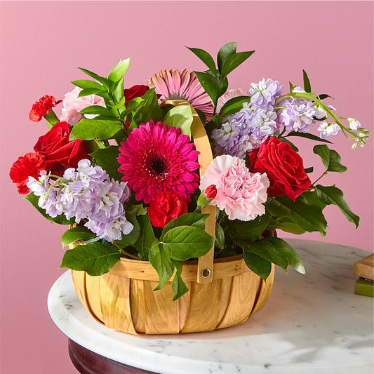 Pink Picnic Basket – MARIA'S FLORAL CREATIONS, Bethel CT