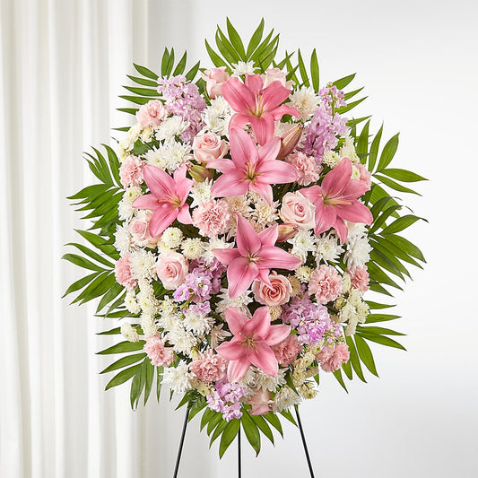 Offering Solace Standing Spray – MARIA'S FLORAL CREATIONS, Bethel CT