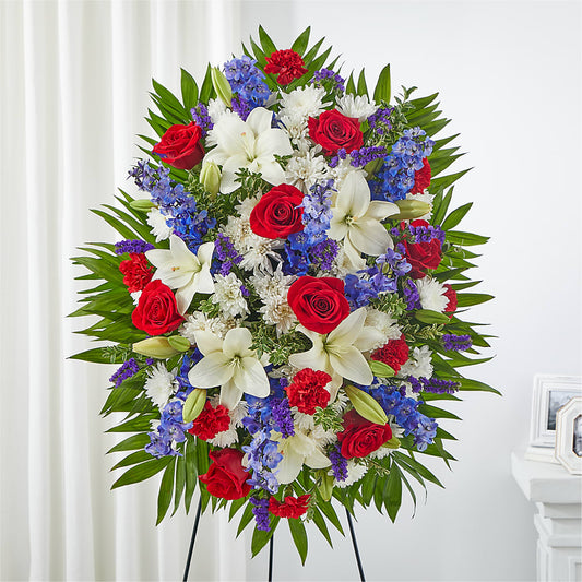 Cherished Service Standing Spray – MARIA'S FLORAL CREATIONS, Bethel CT
