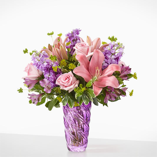 Precious Petals Bouquet with Luxe Swirl Vase – MARIA'S FLORAL CREATIONS, Bethel CT