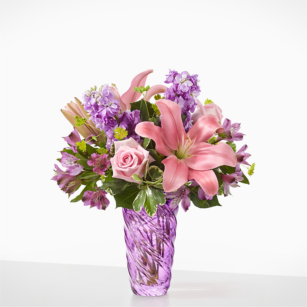 Precious Petals Bouquet with Luxe Swirl Vase – MARIA'S FLORAL CREATIONS, Bethel CT