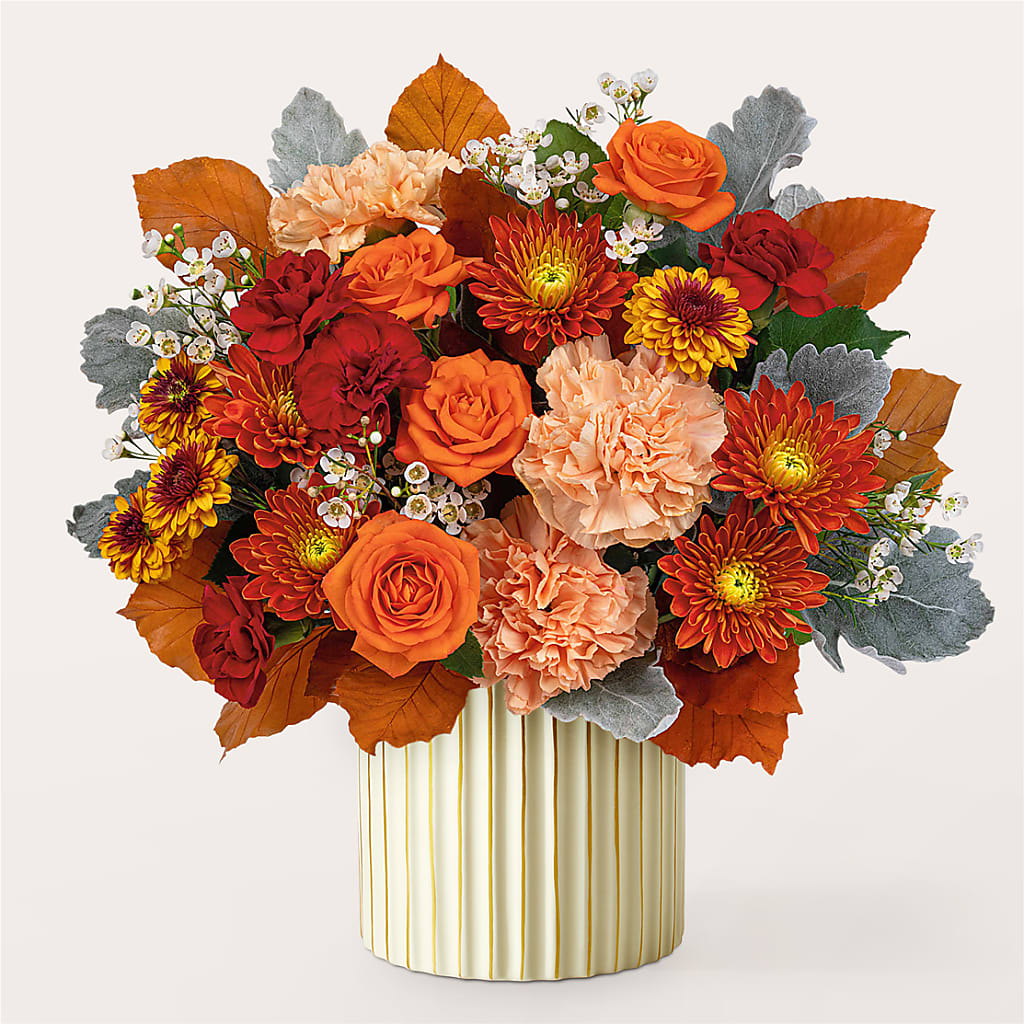 Merlot Bouquet with Ivory Vase – MARIA'S FLORAL CREATIONS, Bethel CT