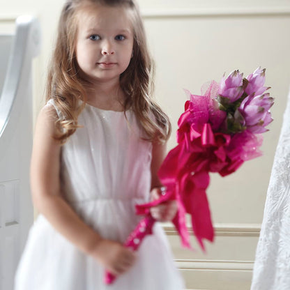 Sparkle Pink Flower Girl Bouquet – MARIA'S FLORAL CREATIONS, Bethel CT