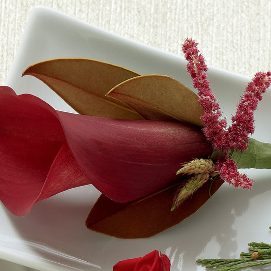 Red Calla Boutonniere – MARIA'S FLORAL CREATIONS, Bethel CT